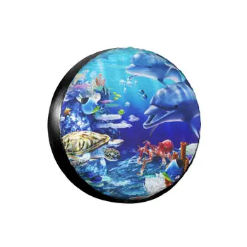Крышка Запасного Колеса 3D Ocean World Водонепроницаемая Пылезащитная Крышка Шины Sun Wheel Для, Прицепа, Внедорожника Anime Tire Cover