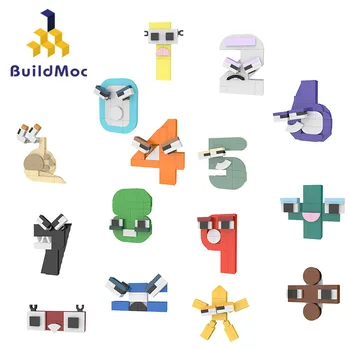 BuildMoc 14 Style Number Lore Строительные Блоки Комплект Английский Алфавит 26 Букв (0-9) Характер Кирпичи Игрушки Для Детей Рождественский Подарок