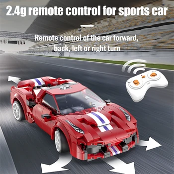 306шт Радиоуправляемый программируемый Суперкар, модель спортивного автомобиля, Строительные блоки, Кирпичи для суперспортивного автомобиля, игрушки для детей