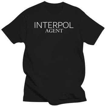 модная футболка мужская хлопковая футболка Агент Интерпола Крутая футболка черного цвета брендовая футболка мужские летние топы