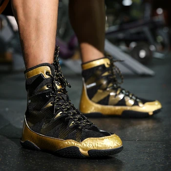 Новые Роскошные Боксерские туфли Для мужчин и женщин, Боксерские кроссовки Большого размера 37-46, Легкие борцовские кроссовки, Противоскользящая борцовская обувь.