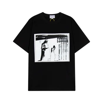Новая футболка CAVEMPT Оверсайз для мужчин и женщин 2023ss, летняя Черно-белая футболка, футболки