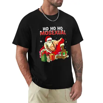 Хо-хо-хо мосексуал гей Санта ЛГБТ забавный Гей прайд Рождественская футболка пользовательские футболки летний топ мужская футболка