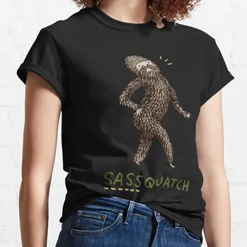 Футболка Sassquatch, рубашки с кошками для женщин, футболки для женщин, весенняя одежда свободного кроя, женская одежда 2023