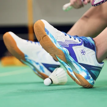 2023, Новые профессиональные мужские и женские туфли для настольного тенниса, нескользящие бадминтоны для пар, синие, красные, легкие кроссовки для бадминтона