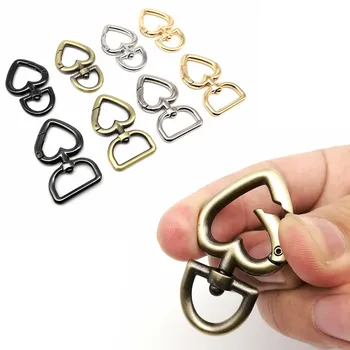 5X Пружинное кольцо в форме персика O в форме сердца, открытая Кожаная сумка, Сумочка, пряжка для ремня, соединяющая ключ, цепочка для собаки, защелкивающаяся застежка, спусковой карабин