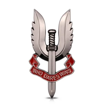 Специальный металлический значок ВВС, Эмблема, 3D Наклейка на военный автомобиль, Кто Посмеет, Победит, Логотип SAS для мужчин, Стиль аксессуаров для Автодекора.