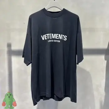 Футболки VETEMENTS с ограниченным тиражом, футболка Editon с буквенным принтом, короткий рукав, футболка VTM Оверсайз для мужчин и женщин