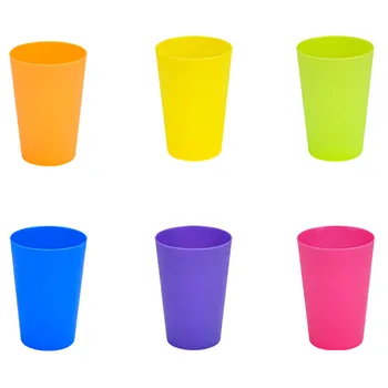 1 шт. Красочные пластиковые стаканчики многоразового использования, экологически чистые Стаканчики для питья, стаканы для воды, кофе, сока, кружки для напитков, посуда для пикника, путешествий