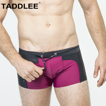 Купальники Taddlee, мужские плавки-боксеры, сексуальные купальники, шорты квадратного кроя