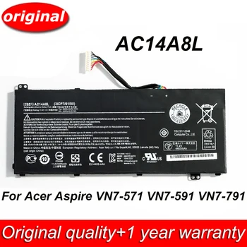 Новый Аккумулятор для ноутбука AC14A8L 11,4V 51Wh 4465mAh Для Acer Aspire Серии VN7-571 VN7-571G VN7-591 VN7-591G VN7-791 VN7-791G