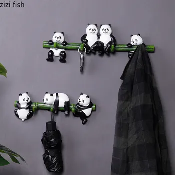 Крючок в виде панды из смолы, Декоративный крючок для хранения ключей, Аксессуары для украшения, Настенные украшения, декоративные поделки, Крючки для животных