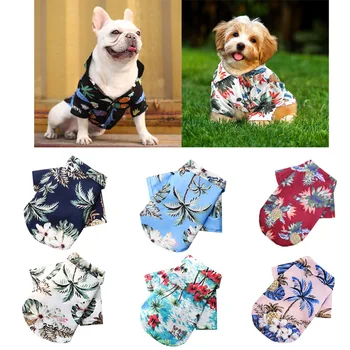 Футболки для собак в гавайском пляжном стиле, тонкая дышащая летняя одежда для маленьких собак, жилетка для щенка, кошки, чихуахуа, Йорки, пуделя