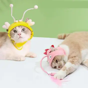 Головная повязка Pet Pussy Cat Stick Little Bee Monster, подходящая для собак и кошек, милый головной убор, шляпа, игрушки для кошек, головные уборы, одежда для домашних животных