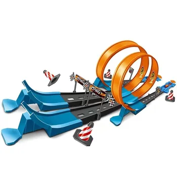 Гоночная катапультируемая гоночная машина Детские Гоночные Игрушки Набор игрушек для мальчиков Строительные Блоки Модель колес для сборки треков своими руками