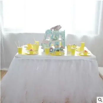 2017 Креативные Наборы одноразовой посуды серии Yellow Lace, Одноразовые Бумажные тарелки, юбка для стола, Подставка для кексов, Принадлежности для вечеринок