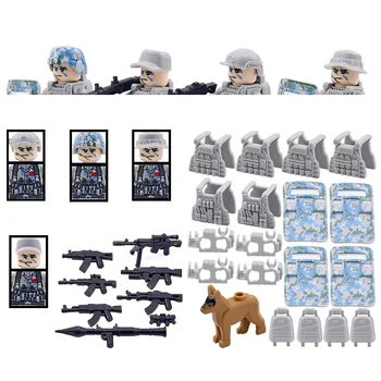 Фиксирующий камуфляжный тактический жилет морской пехоты, Солдатский военный Городской спецназ, оружие MOC, Строительные Мини-блоки, Кирпичи, Фигурки, игрушки