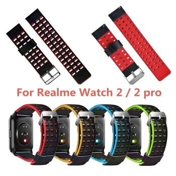 Ремешок Кожаный, моющийся, дышащий, прочный, подходит для Realme-Watch 2/2 Pro