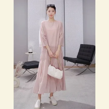 Новое летнее платье 2023 года во французском стиле Kikyo для женщин высокого класса Sanya Beach Resort Розового цвета