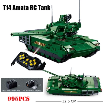 2.4 G Пульт Дистанционного Управления Военный T14 Amata MK4 Tiger RC Танк Строительные Блоки WW2 Оружие Техническая Батарея Кирпичи Дети Детские Игрушки