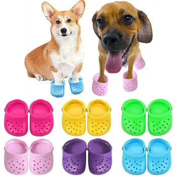 Трансграничная обувь для домашних собак Tiktok, сандалии для собак, плюшевые тапочки для собак, пляжная обувь Amazon
