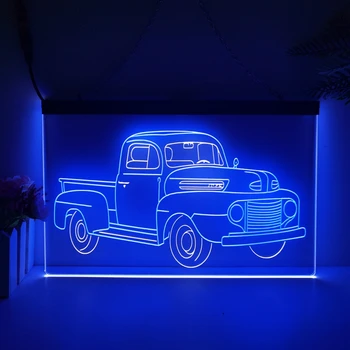 Ремонт грузовиков и автомашин 2-цветной дисплей Светодиодная Неоновая вывеска Домашний Декор Новогодняя стена Свадебная спальня 3D ночник