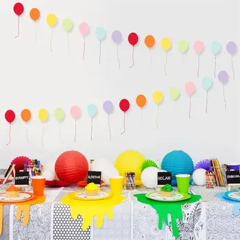 Разноцветный воздушный шар длиной 3 м, бумажная гирлянда, украшение для вечеринки по случаю дня рождения, Окно в классе, Свадебная бумажная гирлянда, Украшение флага