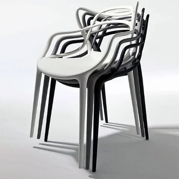 Роскошные легкие обеденные стулья из акрилового стекла Удобные кресла Прозрачная столовая Офисный шезлонг Мебель для дома