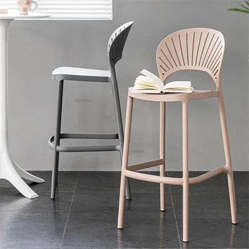 Барный стул в скандинавском пластиковом корпусе для барной мебели, индивидуальный, креативный, штабелируемый барный стул, высокий стул для домашнего минималистичного отдыха CN