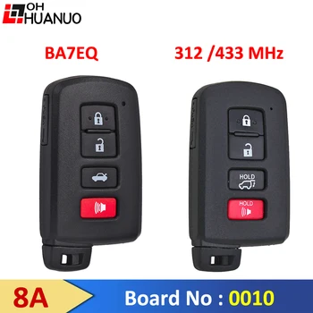 Идентификатор платы: 0010 4 Кнопки BA7EQ Smart Remote Key Без Ключа для Toyota Yaris 2016 + AURIS 312-314/433 МГц 8A Чип