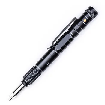 Тактическая Ручка для Самообороны со Светодиодной Подсветкой, Многофункциональный Инструмент Выживания на открытом Воздухе для Письма, Резки
