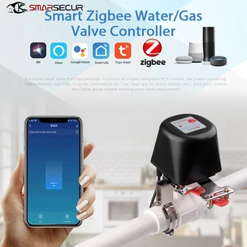 Умный контроллер газового водяного клапана Tuya ZigBee 3.0 SmartThings APP Remote Control Работает с голосовым управлением Alexa Google Home