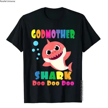 Футболка с акулой Крестной Матери, забавный подарок на День матери для женщин, футболка для мамы, Дешевые мужские футболки, хлопковые футболки с дизайном