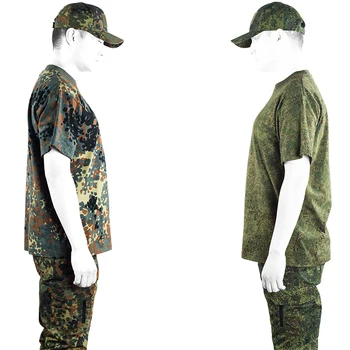 Камуфляжный мужской спортивный хлопковый костюм с короткими рукавами, русская камуфляжная одежда, маленький зеленый мужской комплект, камуфляжные штаны Российской армии