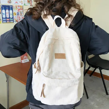 Новый продукт Модный рюкзак в клетку для школьницы в Корейском Японском стиле, удобный школьный рюкзак, нейлоновая Водонепроницаемая дорожная сумка