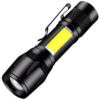 6 шт. Портативный перезаряжаемый светодиодный фонарик с зумом, XP Flash Light, фонарь-фонарик, 3 режима освещения, походный фонарь, мини-светодиодные фонарики