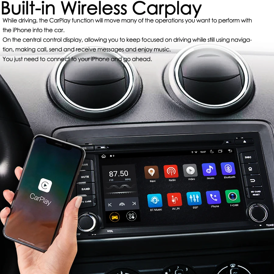 2din Android 13 Автомобильное Радио Авторадио Carplay DVD Для 2016 Seat Ibiza SEAT LEON 2014 GPS Навигация Стерео Мультимедийный Видеоплеер Изображение 1