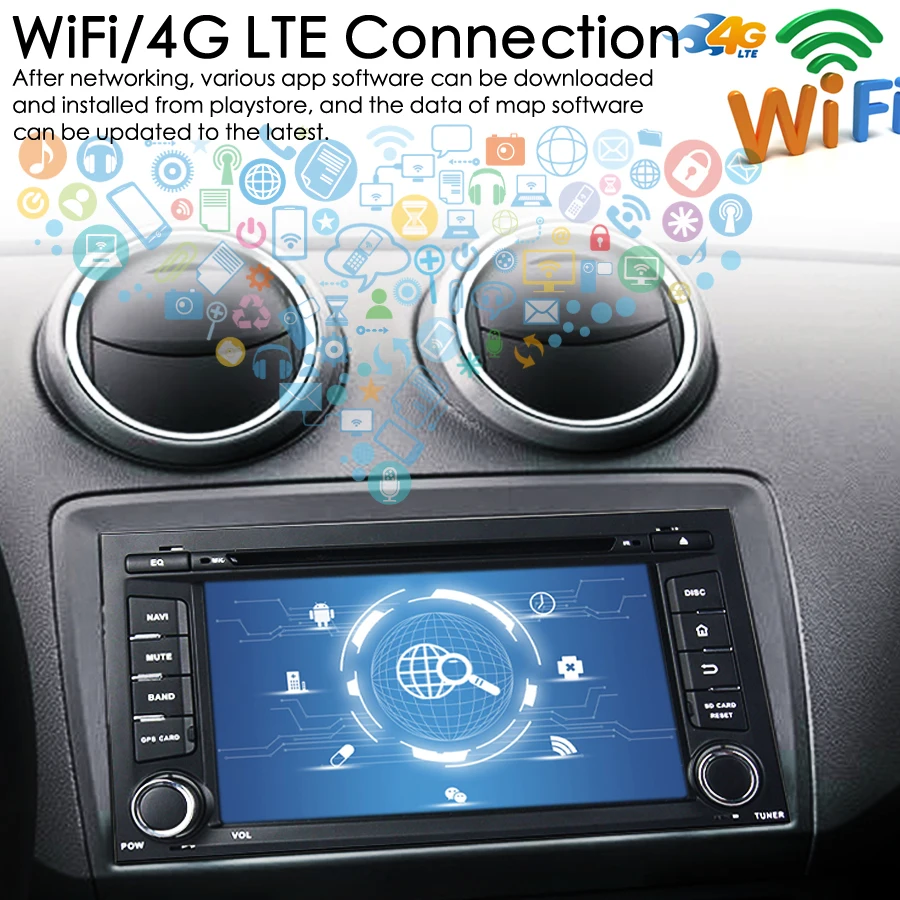 2din Android 13 Автомобильное Радио Авторадио Carplay DVD Для 2016 Seat Ibiza SEAT LEON 2014 GPS Навигация Стерео Мультимедийный Видеоплеер Изображение 2