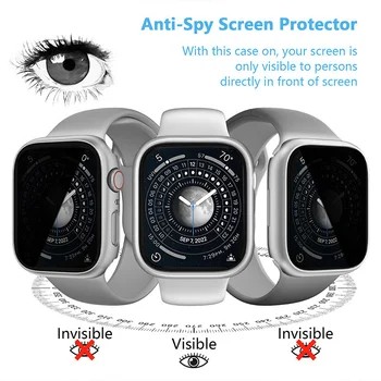 Защитное стекло + чехол для Apple Watch 45 мм 41 мм 44 мм 40 мм закаленный защитный чехол для экрана iWatch 8 7 6 5 4 se 3 2