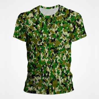 Военная камуфляжная футболка для мужчин, одежда, футболка с 3D принтом армейских фанатов, летние модные детские женские топы с коротким рукавом, крутые камуфляжные топы