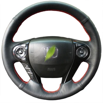Сшитая вручную крышка рулевого колеса из высококачественной кожи и сверления для Accord Odyssey Elysion 9-го поколения с удобным захватом