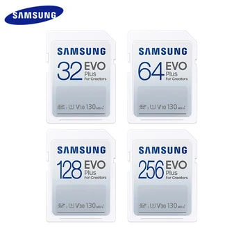 Samsung EVO Plus SD-карта для Creators 128 ГБ 256 ГБ U3 V30 Скорость передачи данных до 130 МБ /С Class 10 32 ГБ 64 ГБ U1 V10 Карта памяти
