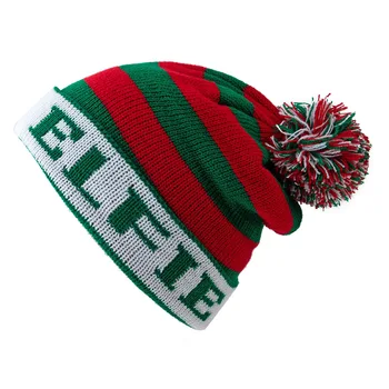 Рождественская шапка для детей 1-8 лет, Новогодняя шапка, зимние теплые вязаные тюбетейки, шапочки для детей, Красная шапочка на Рождество