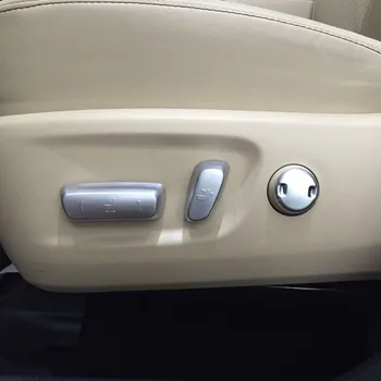 5ШТ Серебристая крышка переключателя регулировки автокресла для Toyota Highlander Kluger Аксессуары 2015 2016 2017