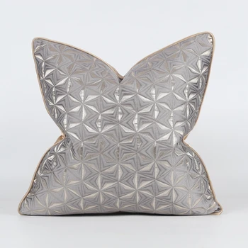 Серебристо-серая Наволочка с абстрактным геометрическим дизайном, Жаккардовая наволочка в современном стиле, домашняя кровать, спинка дивана, чехлы для подушек, чехол для подушек