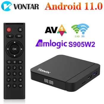Tanix W2 Smart TV Box Android 11 Amlogic S905W2 с поддержкой 2 ГБ 16 ГБ H.265 AV1 Двойной Wifi HDR 10 + Медиаплеер TVBOX Телеприставка