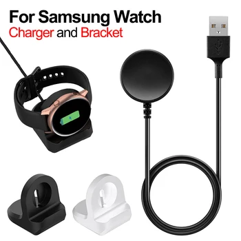 Магнитная Док-станция Для Зарядного Устройства Samsung Galaxy Watch 3 4 Classic Active 1 2 USB-Кабель Для Зарядки Samsung Watch 5 Pro Charger Adapte