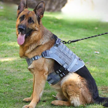 Тактическая шлейка для собак, тренировочный жилет для крупных собак, Оксфордская регулируемая шлейка безопасности для бега собак, овчарка французского бульдога