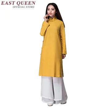 Новое поступление из хлопка и льна, сексуальные китайские платья, платья в восточном стиле, длинные льняные платья, женская льняная одежда AA1854 Q