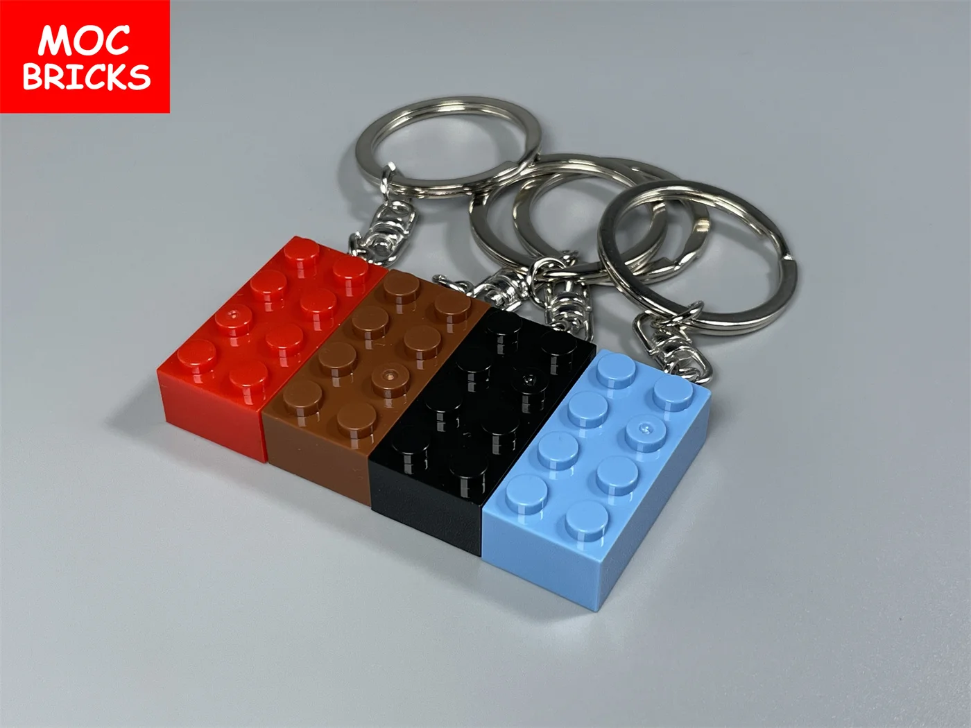4шт MOC Bricks Красочный Брелок для ключей 2x4 3020 Развивающие Строительные Блоки, Аксессуары, Подарок на День рождения, Детские Игрушки Изображение 4
